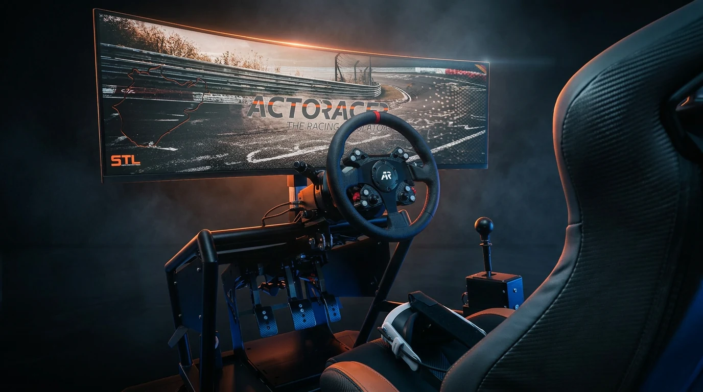 Cockpitansicht des ACTORACER Fahrschulsimulators